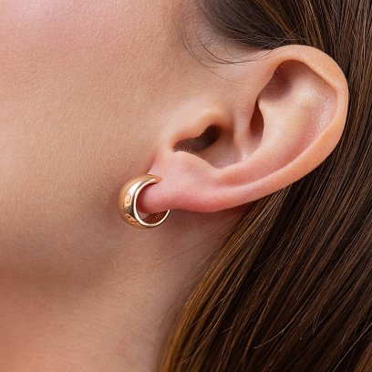 Сережки - кільця в червоному золоті с07060 №6