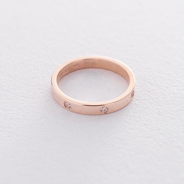 Золота каблучка з фіанітами к02948 від ювелірного магазину Онікс