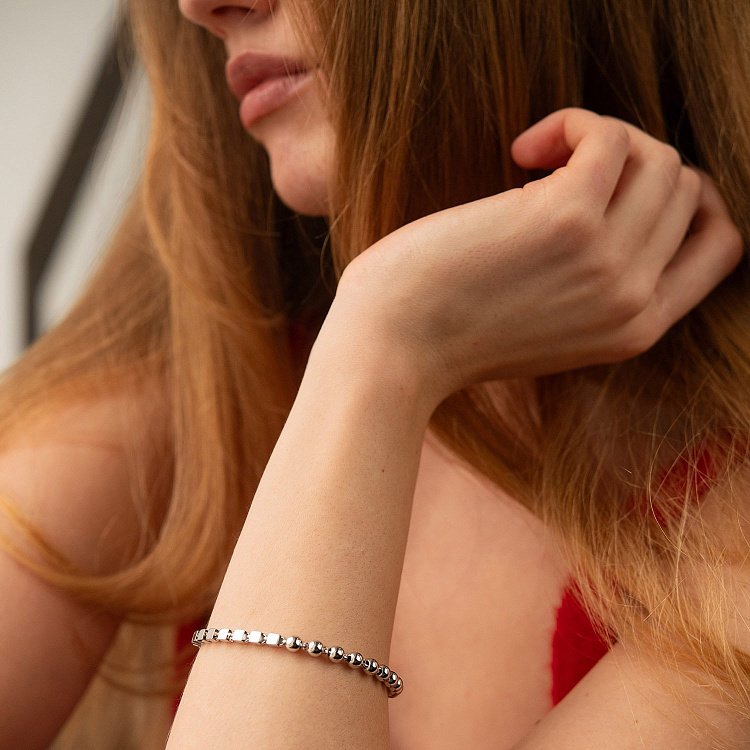 Золотий браслет "Кубики - кульки" б05435 від ювелірного магазину Онікс - 2