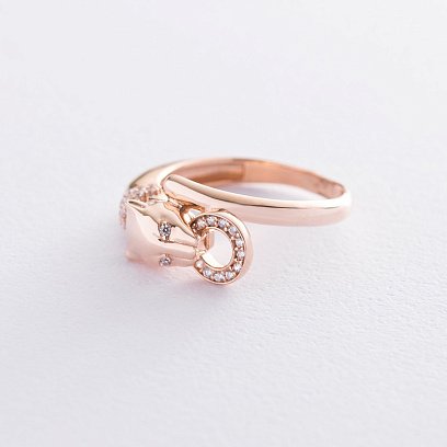 Золотое кольцо "Пантера" (фианиты) к06561