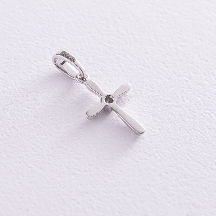 Золотой крестик с бриллиантом пб0248 от ювелирного магазина Оникс - 2