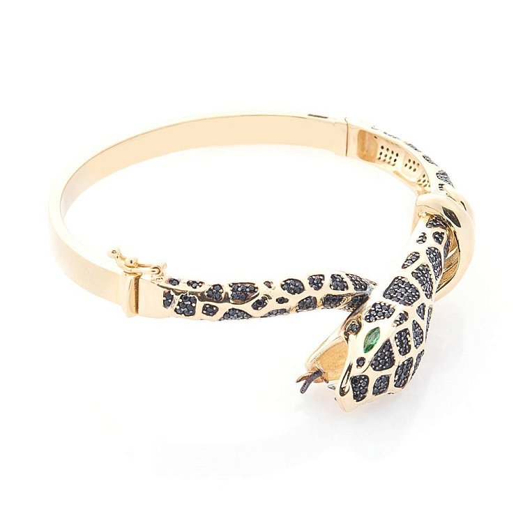 Золотой браслет "Ящерица" (фианиты) б03926 от ювелирного магазина Оникс