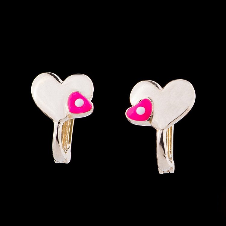 Золоті сережки "Пара сердечок" с04790розз від ювелірного магазину Онікс - 1