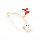 Золота шпилька "Hello Kitty і метелик" зак00257 от ювелирного магазина Оникс - 1