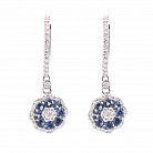 Золоті сережки (синій сапфір, діамант) сб0192gl от ювелирного магазина Оникс