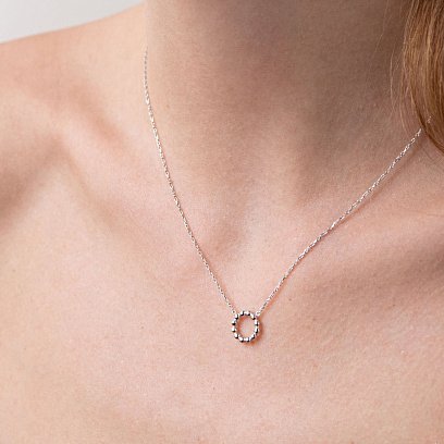 Колье "Гармония" в белом золоте кол01689 №4