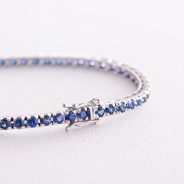 Браслет Теннис в белом золоте с сапфирами 518821529 от ювелирного магазина Оникс - 2