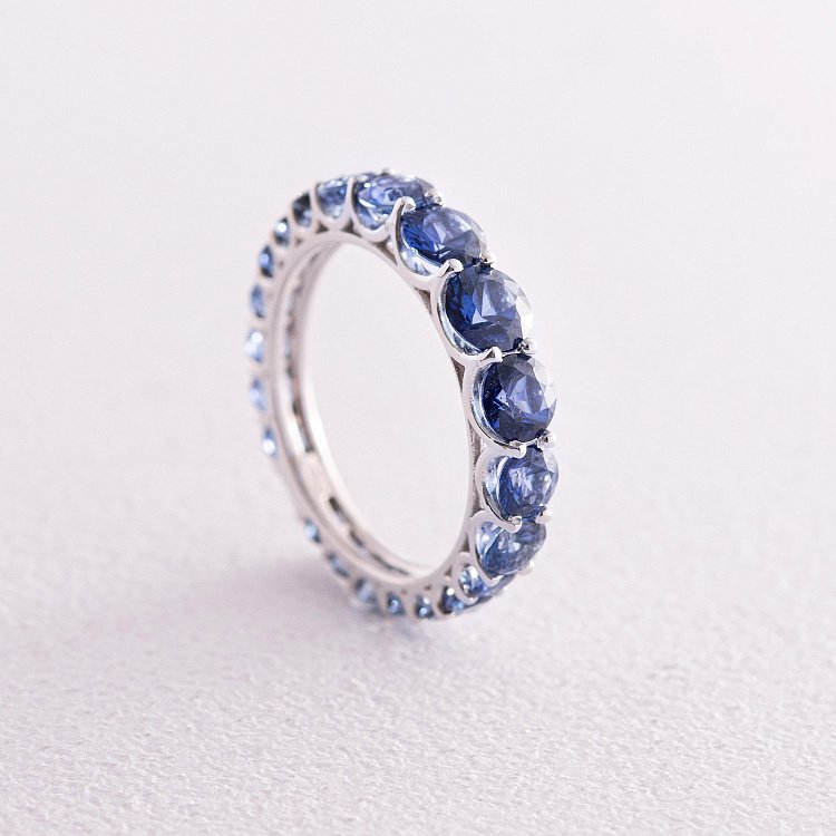 Золота каблучка з сапфірами кб0438gl від ювелірного магазину Онікс