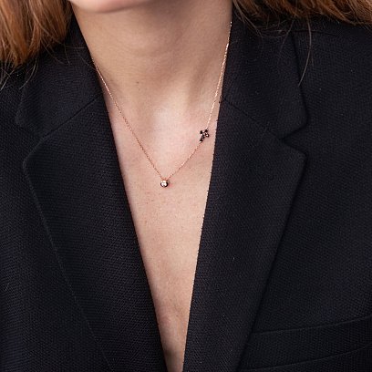 Золотое колье с крестиком (фианиты) кол02111 №2