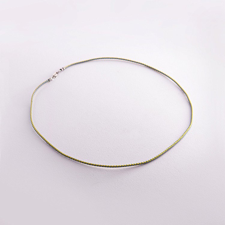 Патріотичний ювелірний шнурок зі срібною застібкою 1020 від ювелірного магазину Онікс - 6