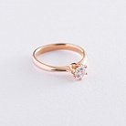 Золотое помолвочное кольцо (цирконий Swarovski) к06227 от ювелирного магазина Оникс - 2