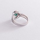 Серебряное кольцо с хризопразом и фианитами 111492 от ювелирного магазина Оникс - 4