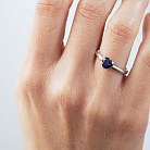 Серебряное кольцо "Сердечко" (синт. сапфир) 1927/1р-HSPH от ювелирного магазина Оникс - 1