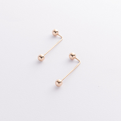 Серьги "Ophelia" с шариками (желтое золото) с09416 №2