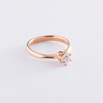 Золотое помолвочное кольцо (цирконий Swarovski) к06227 №3