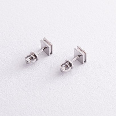 Золоті сережки - пусети 2 в 1 з діамантами 327271121 №7