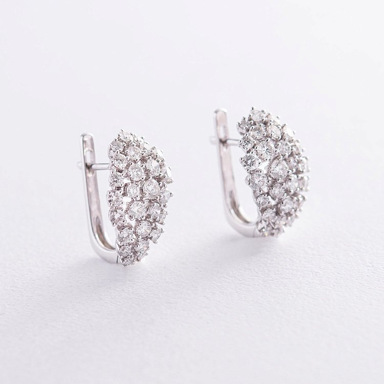 Золоті сережки з діамантами MR17583Egm від ювелірного магазину Онікс