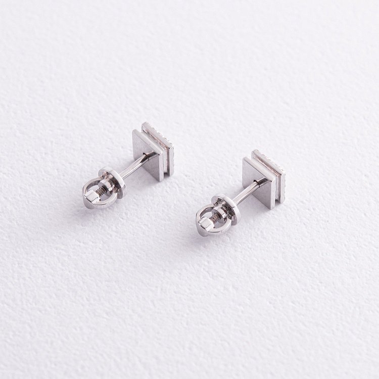 Золоті сережки - пусети 2 в 1 з діамантами 327271121 від ювелірного магазину Онікс - 6