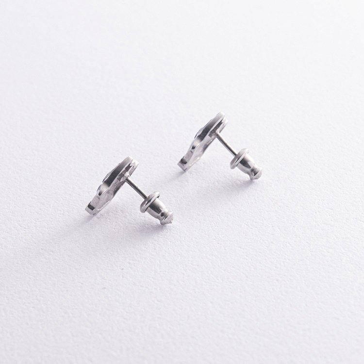 Детские серьги - пусеты "Совята" в серебре (эмаль) 448 от ювелирного магазина Оникс - 2