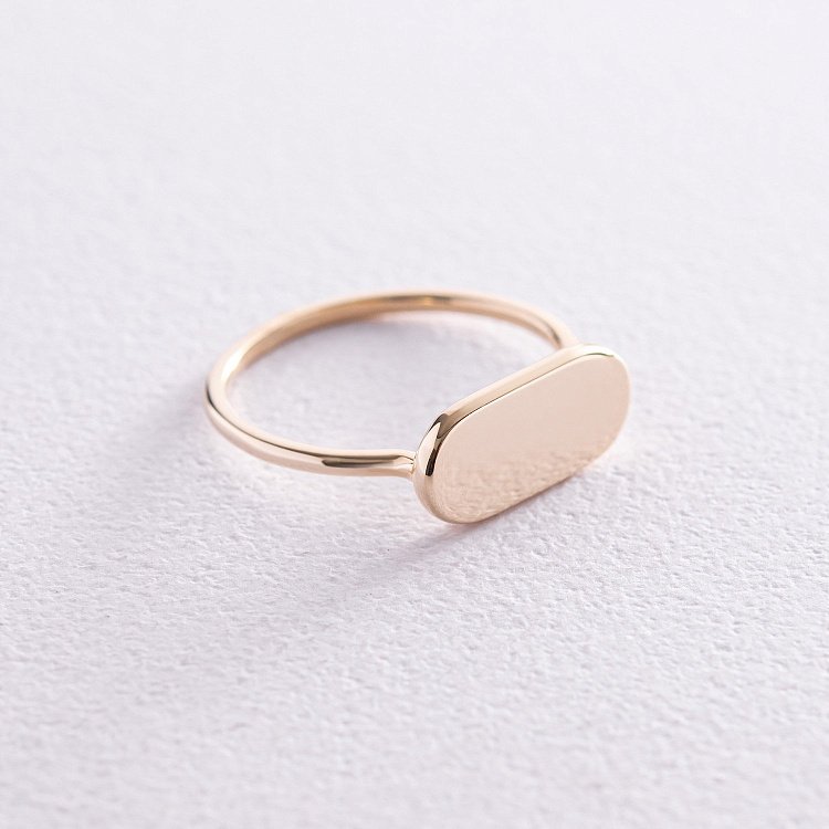 Кольцо в желтом золоте (возможна гравировка) к07206 от ювелирного магазина Оникс