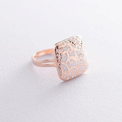 Золотое кольцо с эмалью к05653