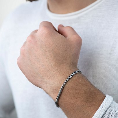 Мужской серебряный браслет 141685 №2