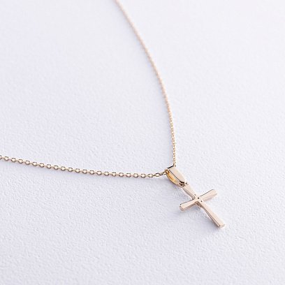 Золоте кольє "Хрестик" з фіанітами кол02202 №6