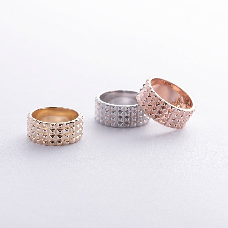 Широкое кольцо "Бьянка" в белом золоте к07999 от ювелирного магазина Оникс - 3