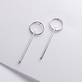 Серебряные серьги - пусеты "Геометрия" 122995