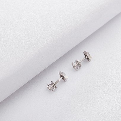 Золотые серьги-гвоздики со звездочками с06184 №4