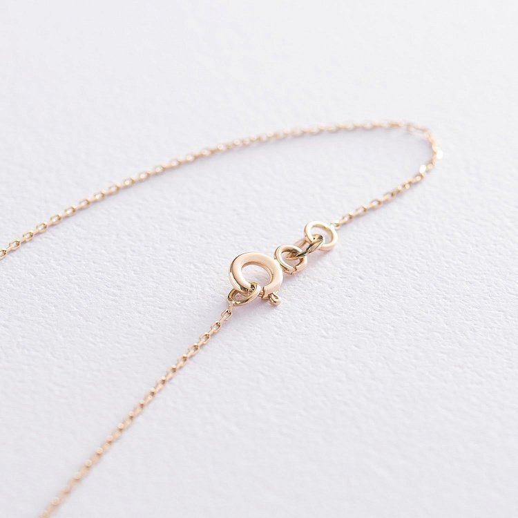 Золотое колье с фианитом кол01640 от ювелирного магазина Оникс - 5