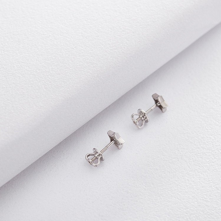 Золотые серьги-гвоздики со звездочками с06184 от ювелирного магазина Оникс - 3