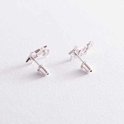 Срібні сережки - пусети "Зірочки" 123210 №3