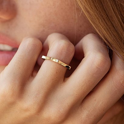 Каблучка "Астрід" у жовтому золоті к07591 №4