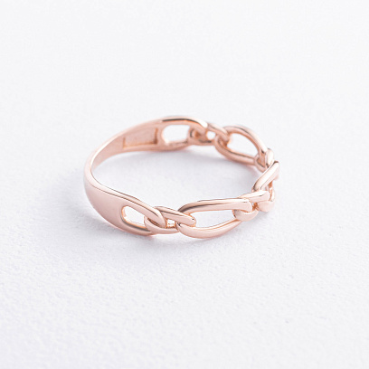 Каблучка "Ланцюжок" у червоному золоті к08509 №2