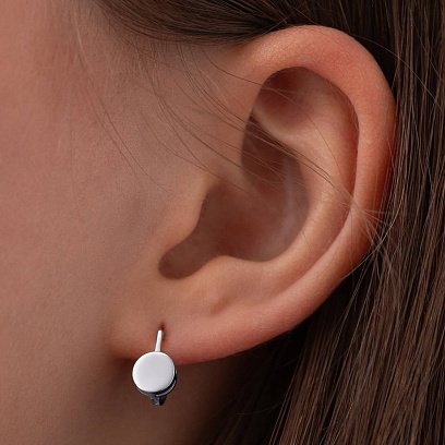 ﻿Дитячі сережки в білому золоті с09280 №4