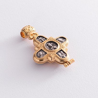 Серебряный мощевик с позолотой "Господь Вседержитель. Божия Матерь" 131805 №5