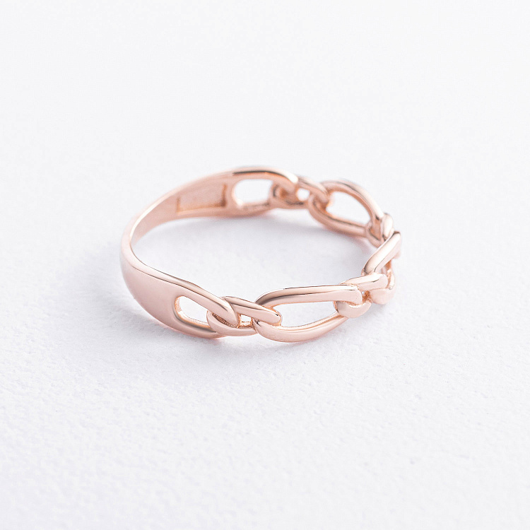 Каблучка "Ланцюжок" у червоному золоті к08509 від ювелірного магазину Онікс - 1