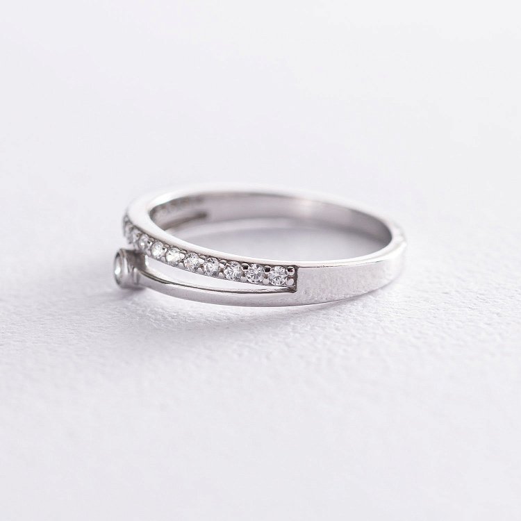 Серебряное кольцо с фианитами 112584 от ювелирного магазина Оникс - 2