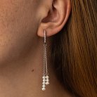 Срібні сережки з перлами і фіанітами 2336/1р-PWT от ювелирного магазина Оникс