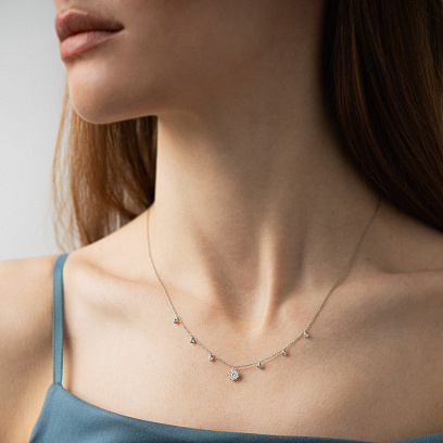 Золоте кольє з діамантами колб0175lg №4