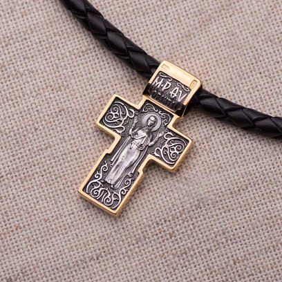 Срібний хрест з позолотою 132443 №2