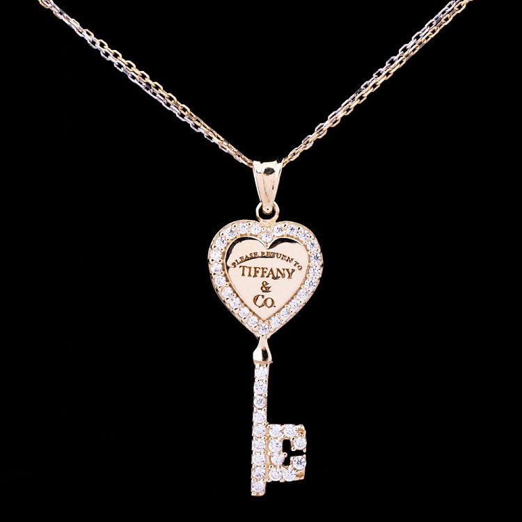 Подвеска "Ключик" с фианитами п02159 от ювелирного магазина Оникс