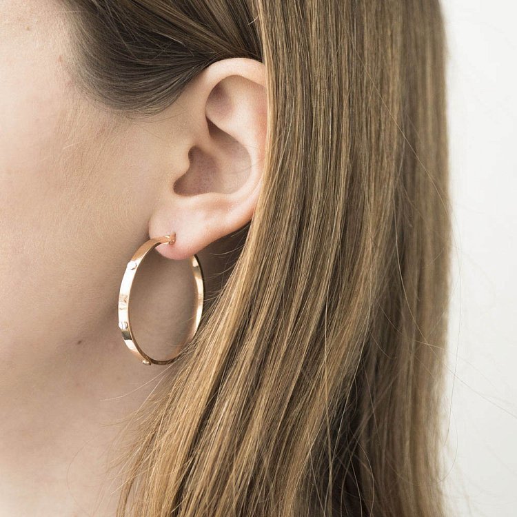 Золоті сережки-кільця с04424 від ювелірного магазину Онікс - 2