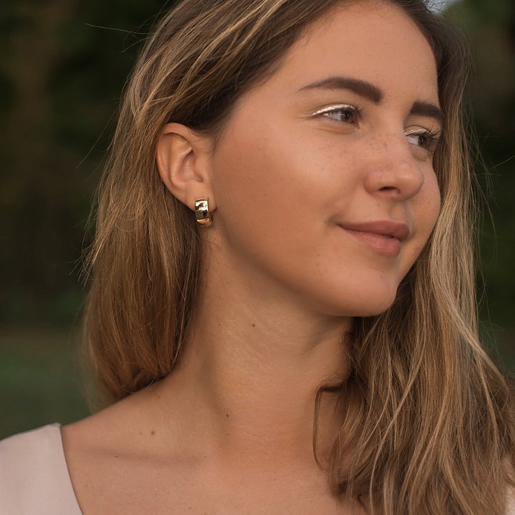 Золотые серьги - кольца без камней с05885 - 6 Золотые серьги - кольца без камней с05885 от ювелирного магазина Оникс - 6