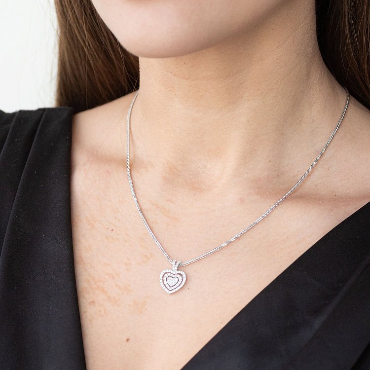 Золотий кулон "Серце" з діамантами п171 від ювелірного магазину Онікс - 1