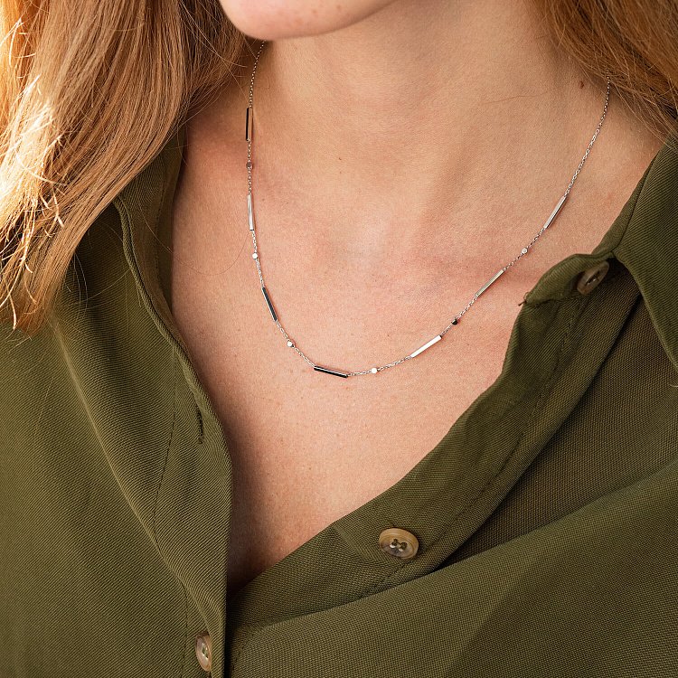 Кольє - ланцюжок у білому золоті кол02259 від ювелірного магазину Онікс - 1