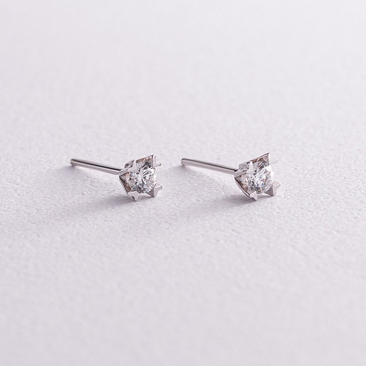 Золоті сережки - пусети (фіаніт) с05851 від ювелірного магазину Онікс