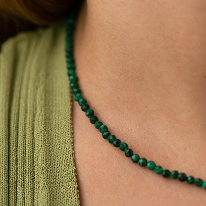 Срібне кольє з малахітом 181284 №3