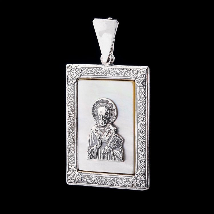 Срібна ладанка (перламутр) 13840 від ювелірного магазину Онікс